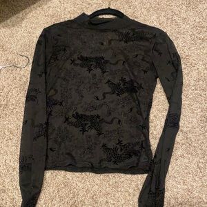 Black mesh long sleeve